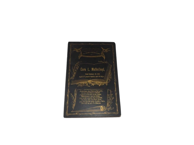 Post Mortem 1888 Victorian Death Cabinet Card Cora Mulholland Iowa Funeral