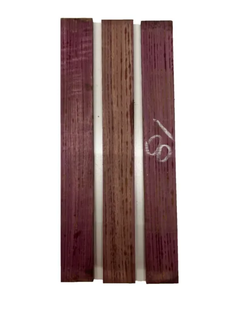 3 Pack, Purpleheart  Thin Stock Lumber Board- Wood crafts 16"x 2"x 1/2" #81