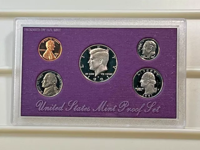 1991 S PROOF Set in Original Box US Mint with COA (5 Coin Set)