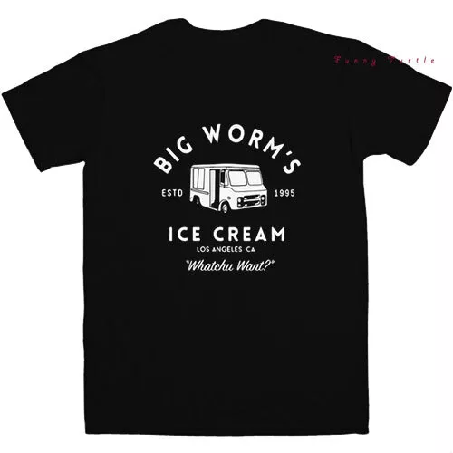 Big Worms Ice Cream Logo Black T Shirt Comedy Movie Friday Ice Cube Chris Tucker