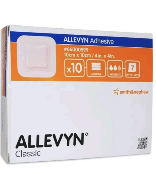 ALLEVYN ADHESIVE CLASSIC Foam Dressing 10cm x 10cm Bacteria Proof Waterproof!’