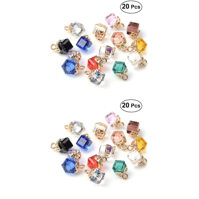 40 Pcs Jewelry Making Charms Rhinestone Pendants Necklace Crafting Box