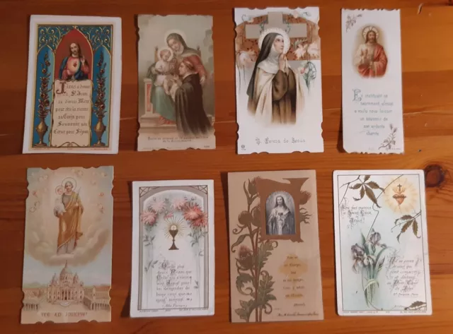 Lote de 8 estampas religiosas antiguas. Images Pieuses, holy cards, santini.