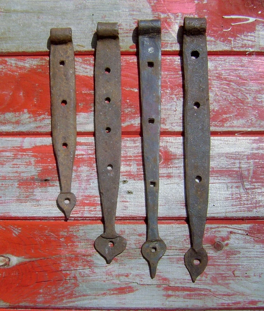 Antique Wrought Iron Strap Hinges Barn Door 2