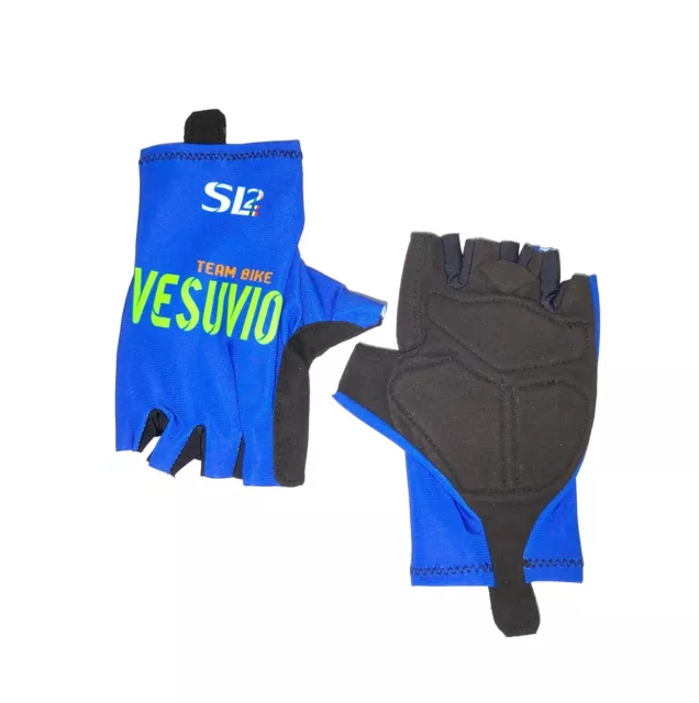 Guanti Ciclismo Bicicletta Da Corsa Estivi PRO' line Blu Team Vesuvio