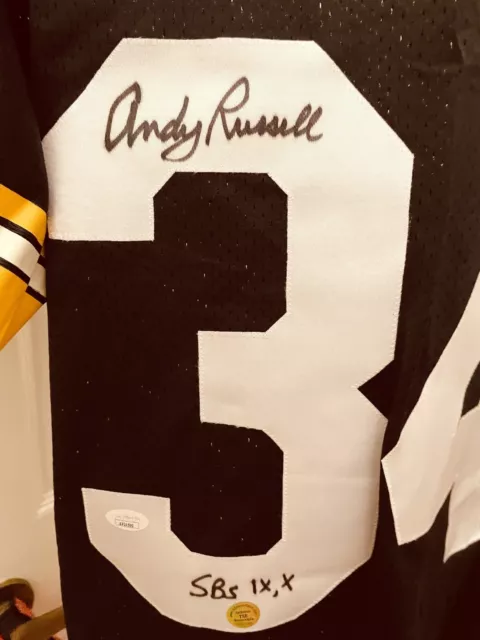 Andy Russell signed autographed Steelers Starter jersey inscribed SBs IX X (JSA) 2