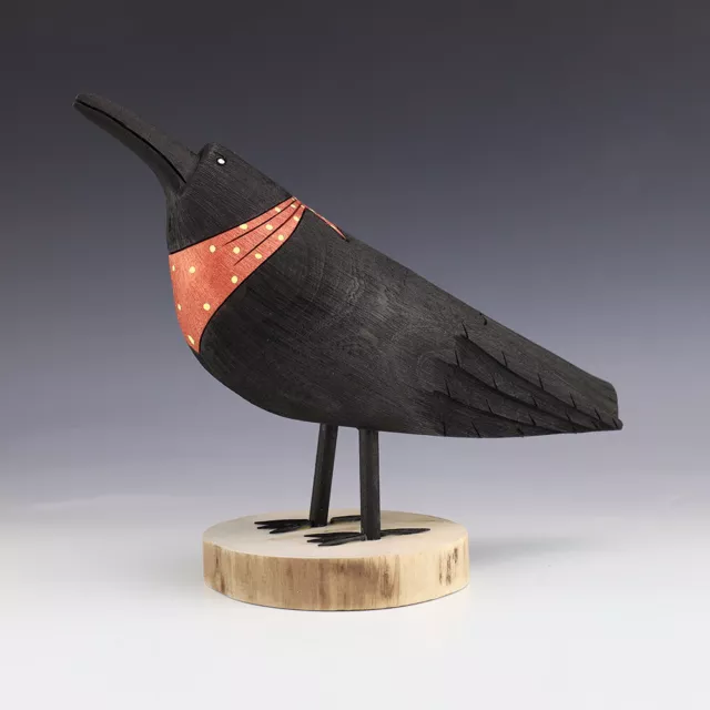 Native American Navajo Folk Art Crow By Orleen & Ray Lansing