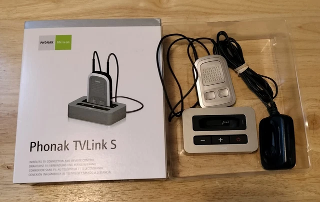 Audífono compilador Phonak TVLink S conexión inalámbrica de TV