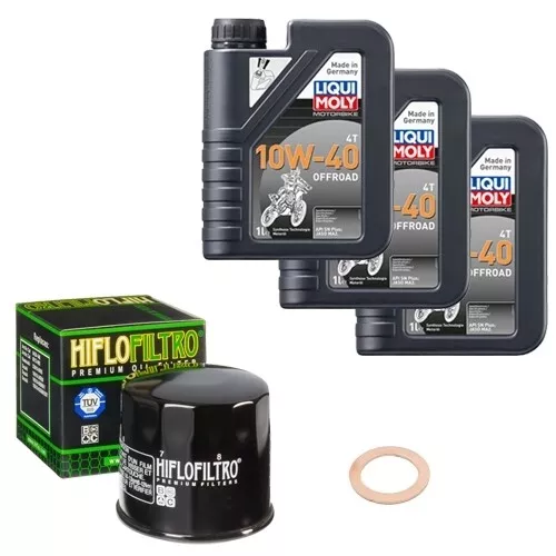 Kawasaki KLV 1000 A WVBS Bj. 2005, LIQUI MOLY 10W-40 Off. 3L, HiFlo Ölfilter Set