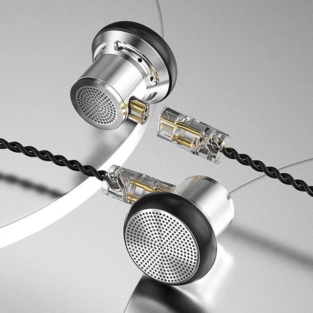 Dynamic Wired Earphone Noise Cancelling HIFI Bass Earbuds (Silver with mic)