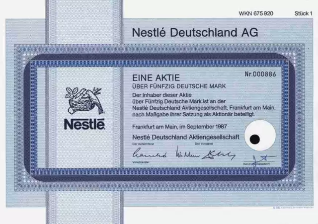 Nestle Deutschland AG 1987 Maggi Schoeller Libby Sarotti Alpenmilch Aponti 50 DM