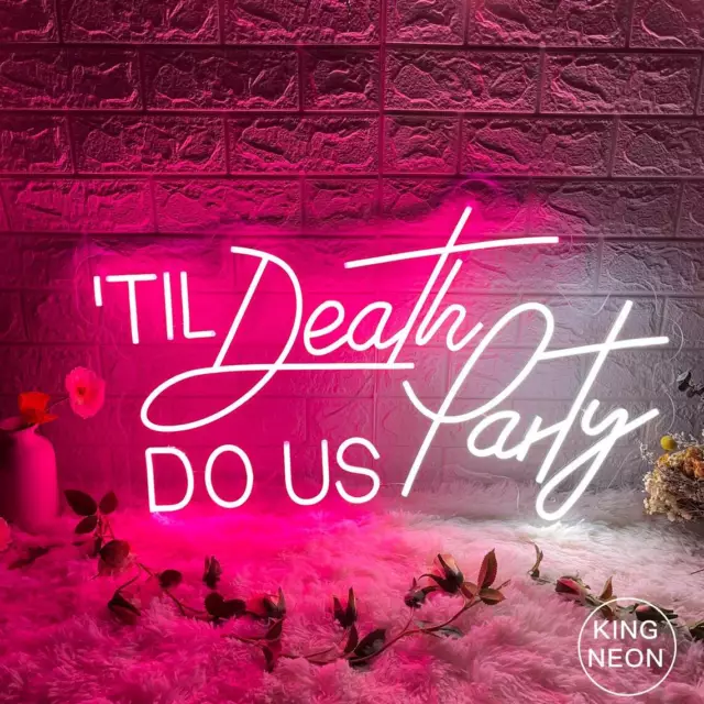 39" Til Death DO US Party Neon Signs LED Light Wedding Party Wall Art Decor