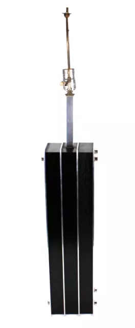 Laurel Lamp Chrome and Ebonized Oak Table Lamp