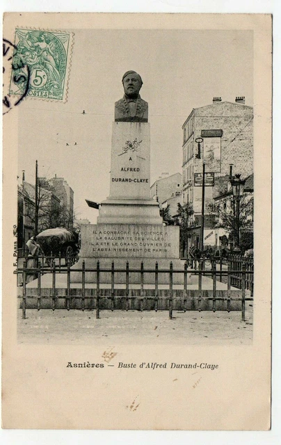 ASNIERES - Hauts de Seine - CPA 92 - the bust of Alfred Durand Claye