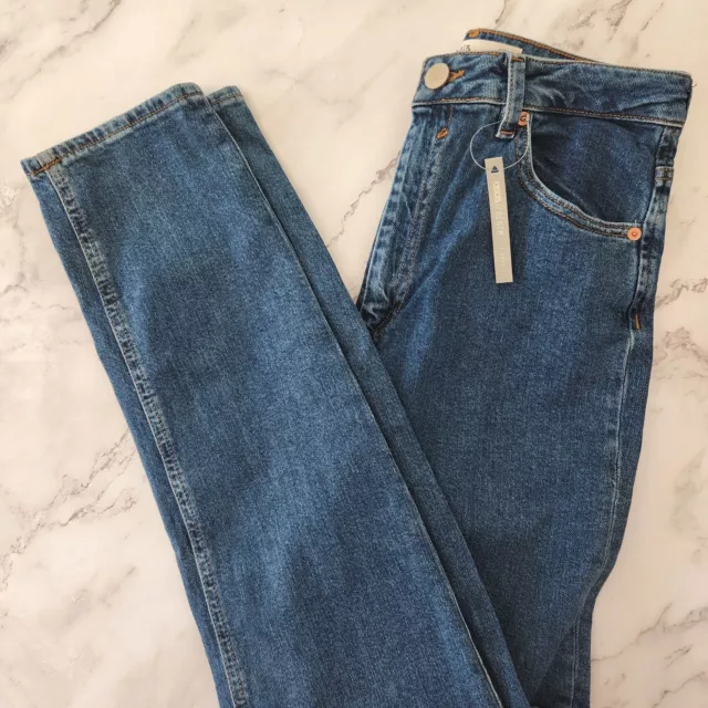 NWT Asos Tall High Rise Slim Farleigh Mom Jeans Medium Wash Women's 30/36