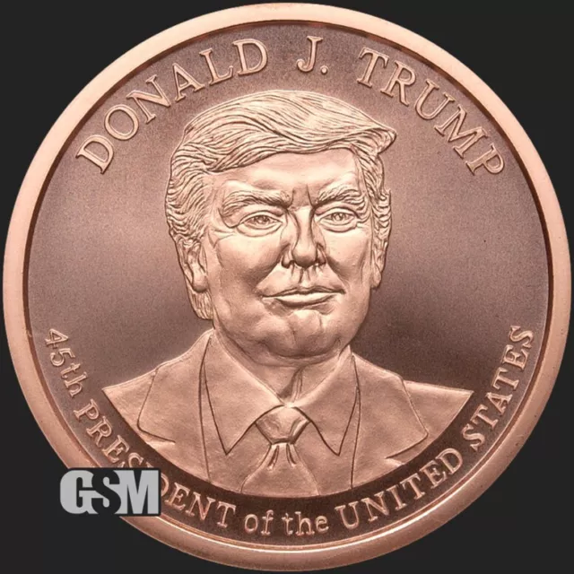 2 oz President Donald J. Trump BU Copper Round .999 Pure Fine Copper BU