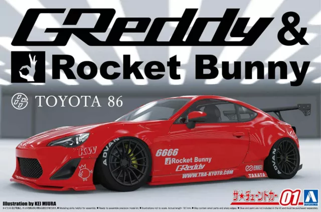 Toyota 86 ZN6 Greddy & Rocket Bunny Enkei Version 1:24 Model Kit Aoshima 061862