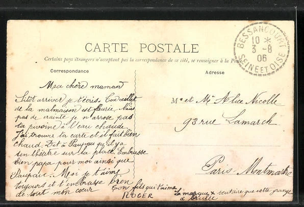 CPA Bessancourt, La Chicaille 1906 2