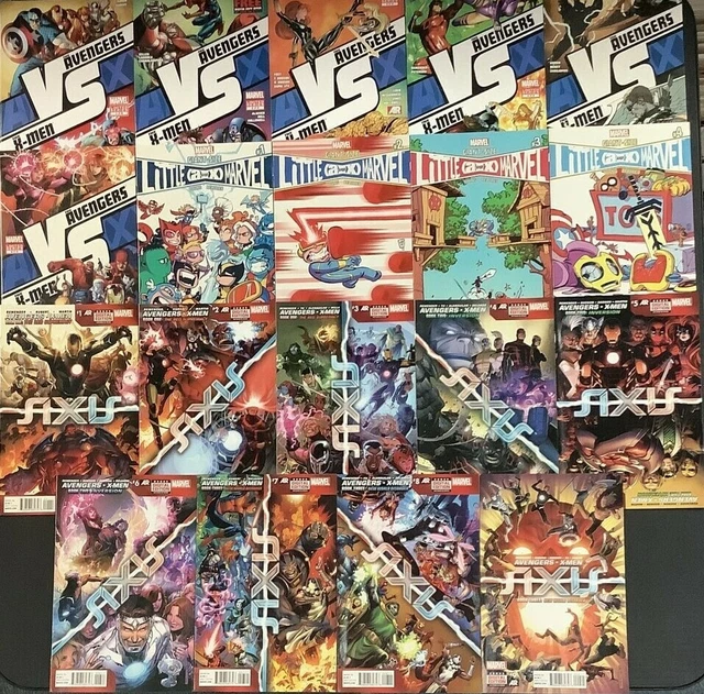 AVENGERS VS XMEN #1-6 AXIS 1-9 LITTLE MARVEL 1-4 A v X Heroes Fight Comic Book 2