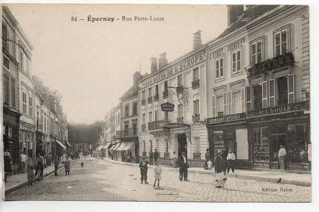EPERNAY - Marne - CPA 51 - Shops - Grand Hotel de l' Europe Rue Porte Lucas