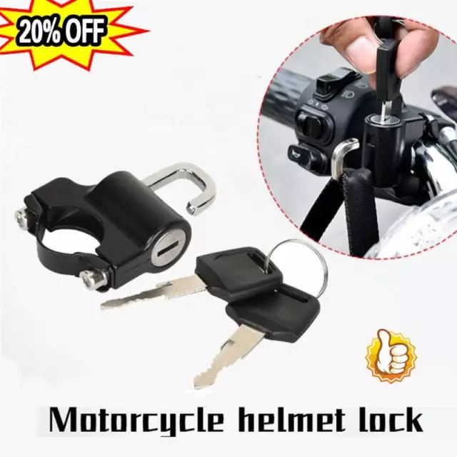 Serratura casco universale alluminio kit appendiabiti con 2 chiavi per moto-