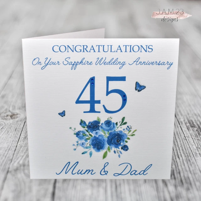 PERSONALISED SAPPHIRE 45TH Wedding Anniversary Card £3.80 - PicClick UK