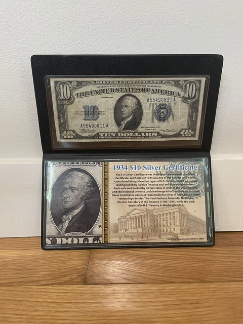 1934 $10 Ten Dollar Silver Certificate Note - Serial Number A55490811A