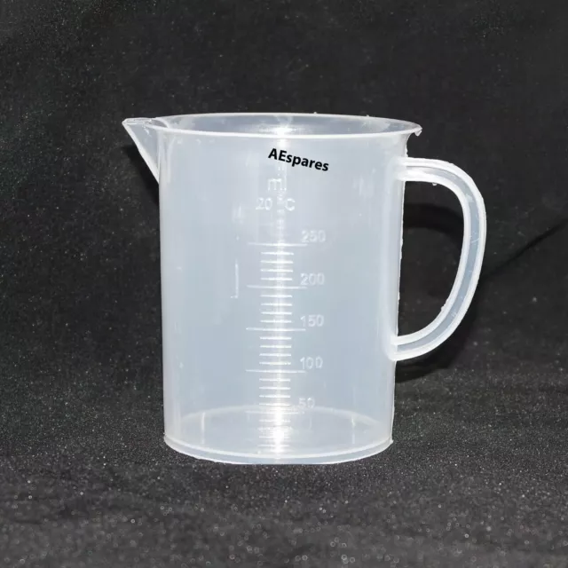 New 250ml Transparent Plastic Beaker Liquid Measuring Jug Cup With Handle