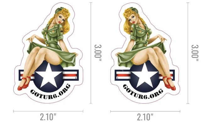 Vintage Bomber Pin-Up Girl Car Sticker - 5 Inch Retro Decal For Windows & Bumpers