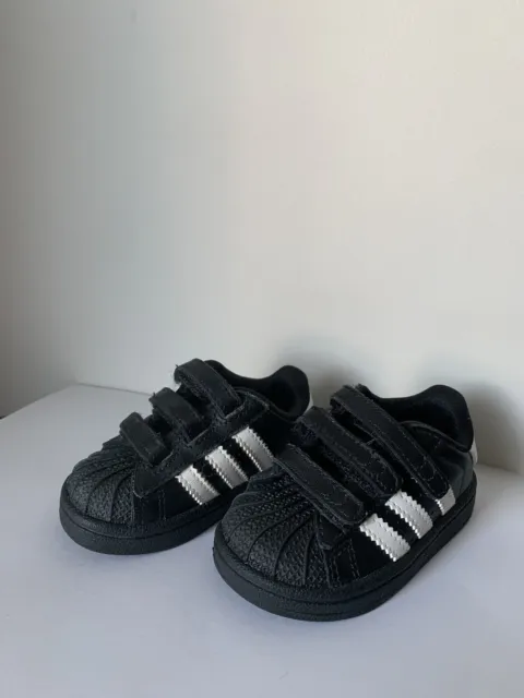 Adidas Baby Shoes Size 3K Black/White Good Condition