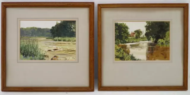 NORMAN WILKINSON R.I (1878-1971) Original PAIR Watercolours FISHING Scottish