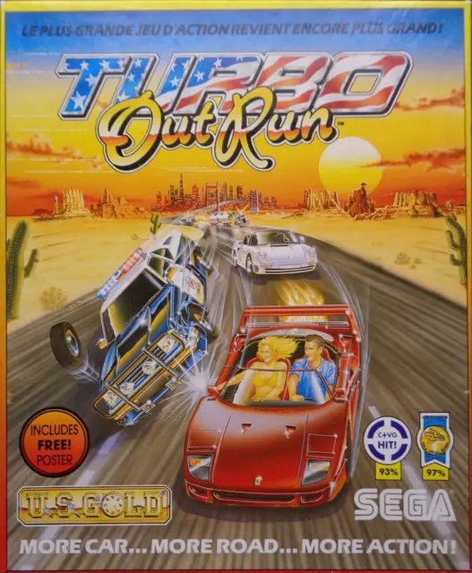 Schneider/Amstrad Cpc -- Turbo Outrun (U.s. Gold - 3" Disk)