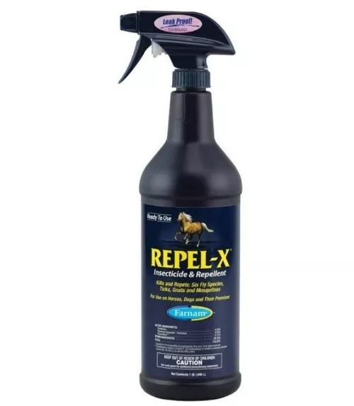 Repel-X Insecticide Repellent Spray Horses Dogs 32oz Kills Repels Flies Mosquito