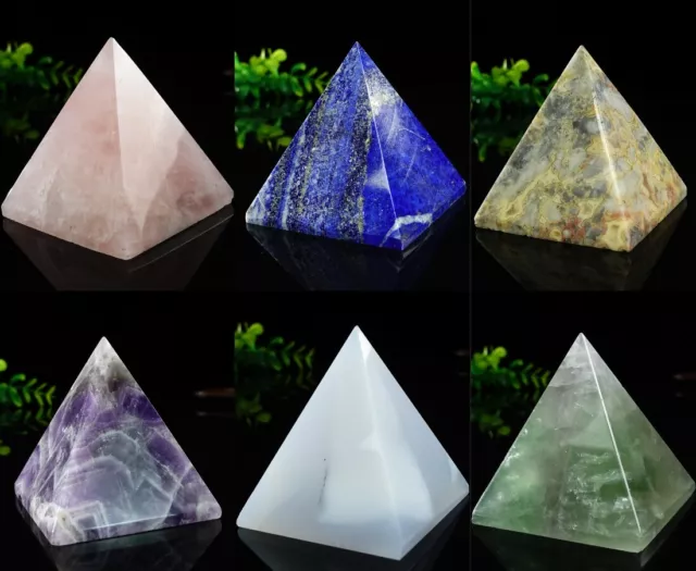 Natural Crystal Pyramid Tower Decor Energy Stone Reiki Healing Totem Collection