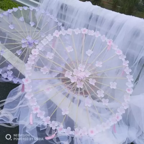 Silk Umbrella Hanfu Cos Lolita Dance Show Craft Kids Parasol Clear Lace Umbrella