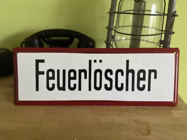 *** Emailschild Feuerlöscher Schöner Zustand - Werkstatt Loft Deko Schild - *** 2