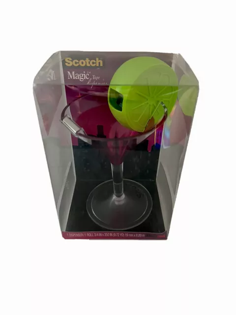 Scotch Tape Dispenser Pink Martini/Cosmopolitian Cocktail with Lime New Box