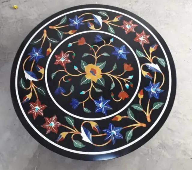 18" Table Marble Inlay Top pietra Dura Home garden coffee dining  Decor b22