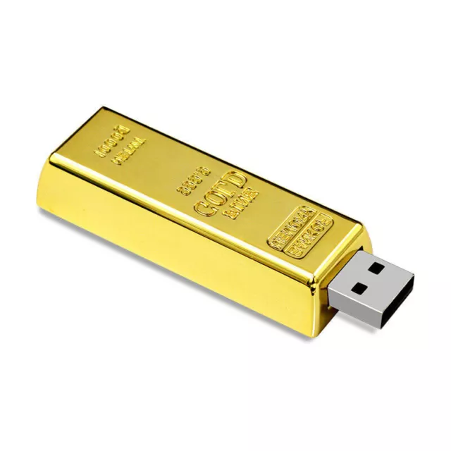 Clé USB 2.0 en métal doré, 2 To, 128 Go, clé USB, clé disque U, pouce PC