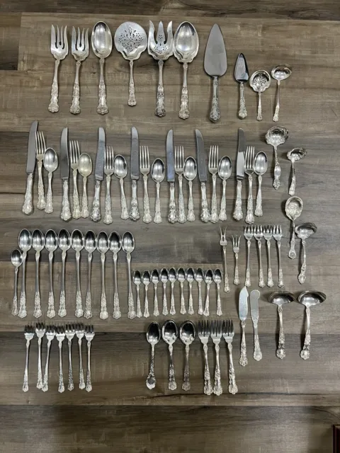 78 pc Gorham Buttercup Sterling Silver No Monogram Flatware Set 2684.10 grams!