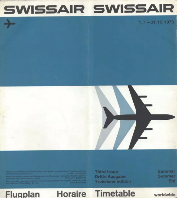 Swissair system timetable 7/1/73 [0096]