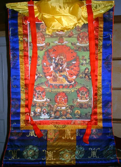 Thangka aus Tibet Bardo 58 zornvolle Gottheiten bouddha