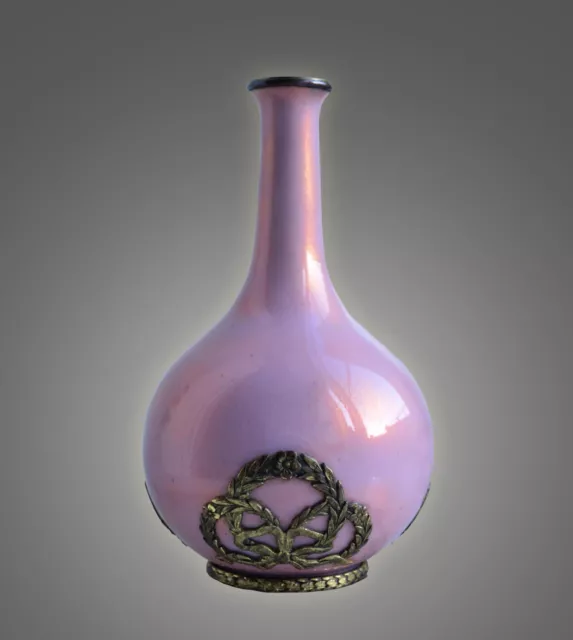 Gilt Silver Pink Enamel Miniature Vase early 20th century Finnish Master
