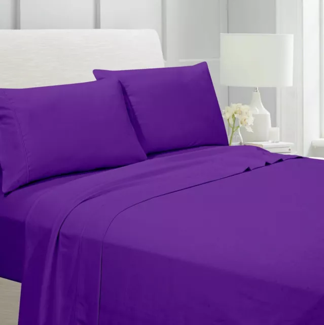 Hotel Bedding Collection 1000TC Egyptian Cotton All UK Size Purple Pattern