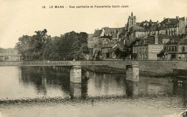 *16350 cpa Le Mans - partial view and Passerelle Saint jean