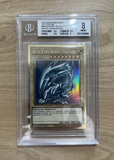 Yugioh Blue Eyes White Dragon Maximum Gold 2020 1. Edition PSA Beckett 8