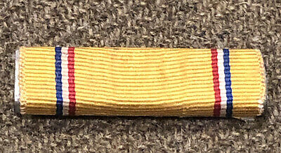 WWII WW2 US American Defense Medal Pin Back “C “ Style Clasp Ribbon Bar & Holder