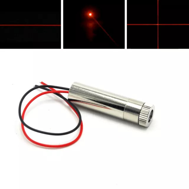 650nm 5mW Dot / Line / Cross Red Focusable Laser Diode Module 5V Driver 12x35mm