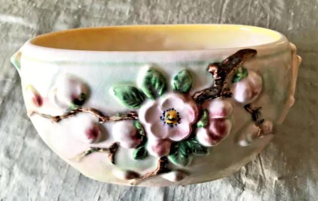 Vintage Sylvac Very Pretty Oval Bowl Planter Vase Apple Blossom Numbered