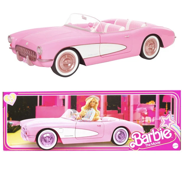 BARBIE THE MOVIE Barbie Corvette Pink Convertible Car New 2023 In Hand